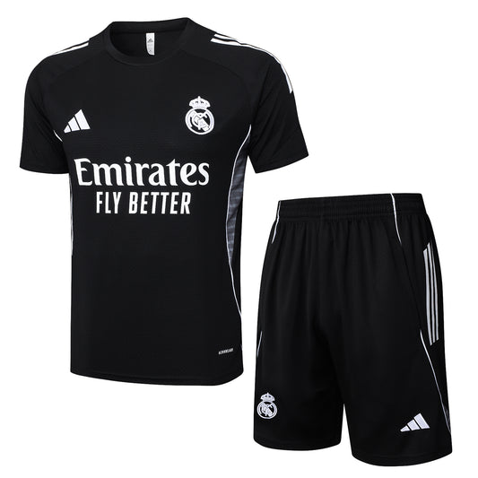 Ensemble T-shirt + short noir Real Madrid 2025-2026