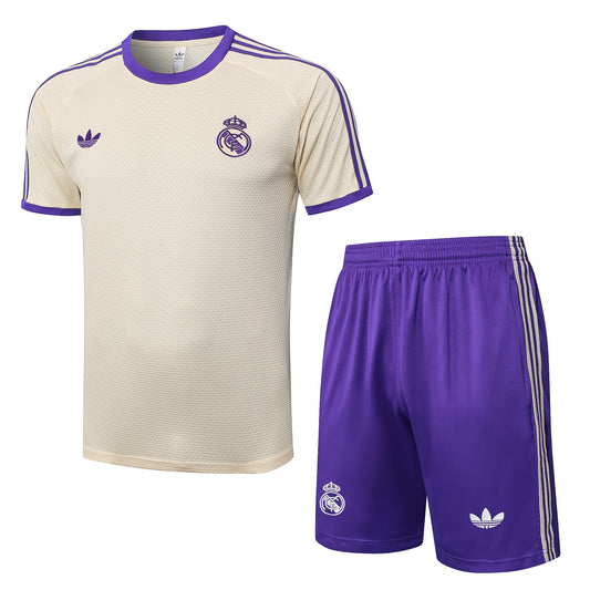 Ensemble T-shirt + short  beige Real Madrid 2025-2026