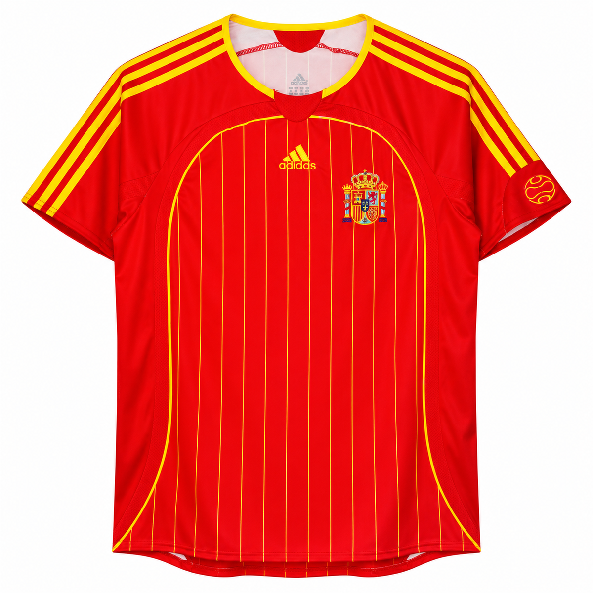 Espagne maillot domicile rétro rouge et jaune 2006 face