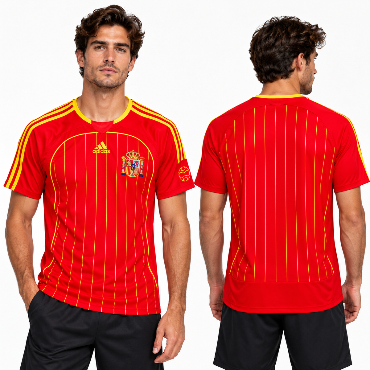 Espagne maillot domicile rétro rouge et jaune 2006 mannequin