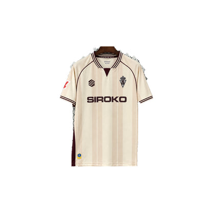 Maillot Third Sporting de Gijón 2026-2027 crème bordeaux vue de face