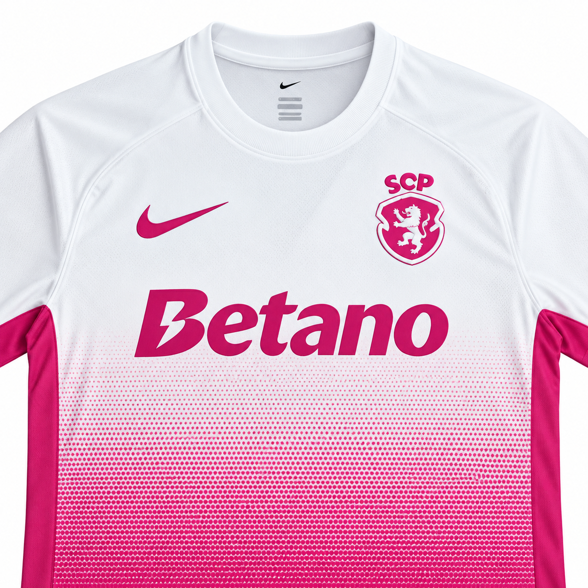 Maillot Sporting Lisbonne Third 2026-2027 blanc et rose — details
