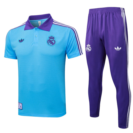 Ensemble Polo bleu turquoise Real Madrid 2025-2026
