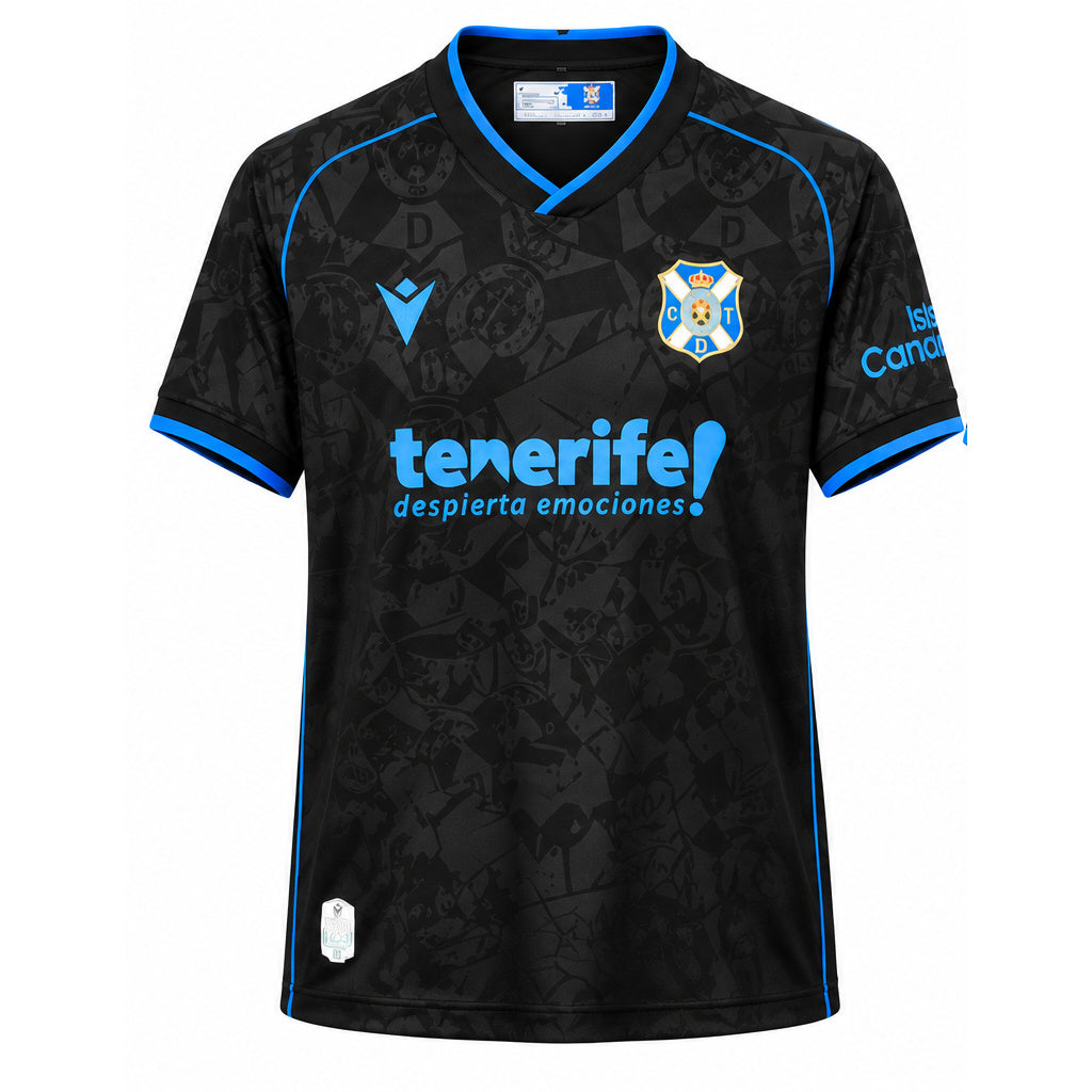 Maillot extérieur CD Tenerife 2026-2027, vue de face, fond blanc