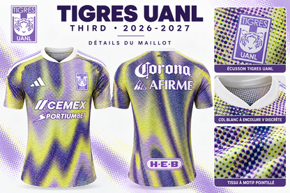 Maillot Tigres UANL third homme 2026-2027 — détails