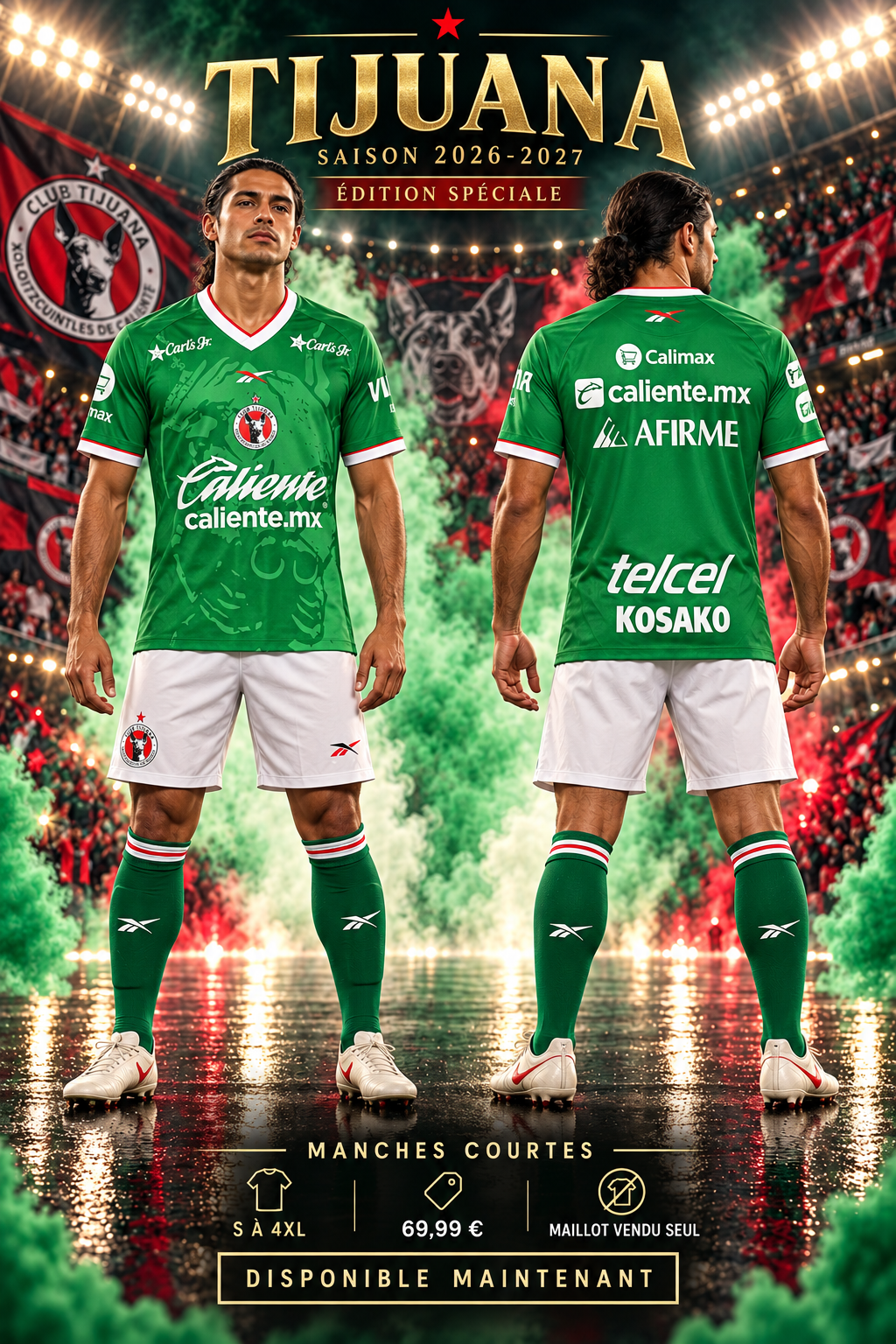 Affiche Tijuana édition spéciale 2026-2027 mannequin face et dos