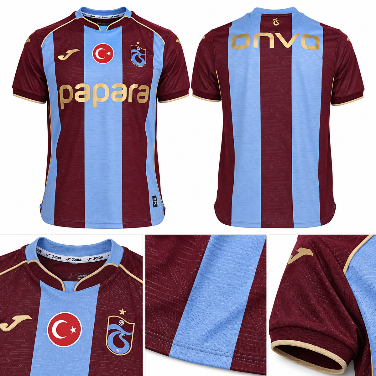 Maillot Trabzonspor domicile 2026-2027 bordeaux et bleu ciel — details